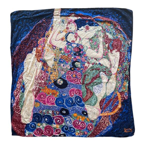 Artrepro Medici Accessories - Gustav Klimt THE VIRGIN Silk Art Scarf Square Hand Rolled Hems Artrepro Medici